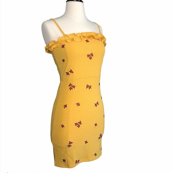 MinkPink Yellow Sunset Dancer Mini Dress Small NEW - Picture 1 of 7